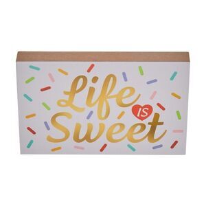New Life is Sweet Party Word Block Tabletop Sign NWT